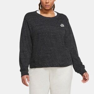 Nike NSW Women's Gym Vintage Long Sleeve Top Size 3X Plus Size Dark Gray